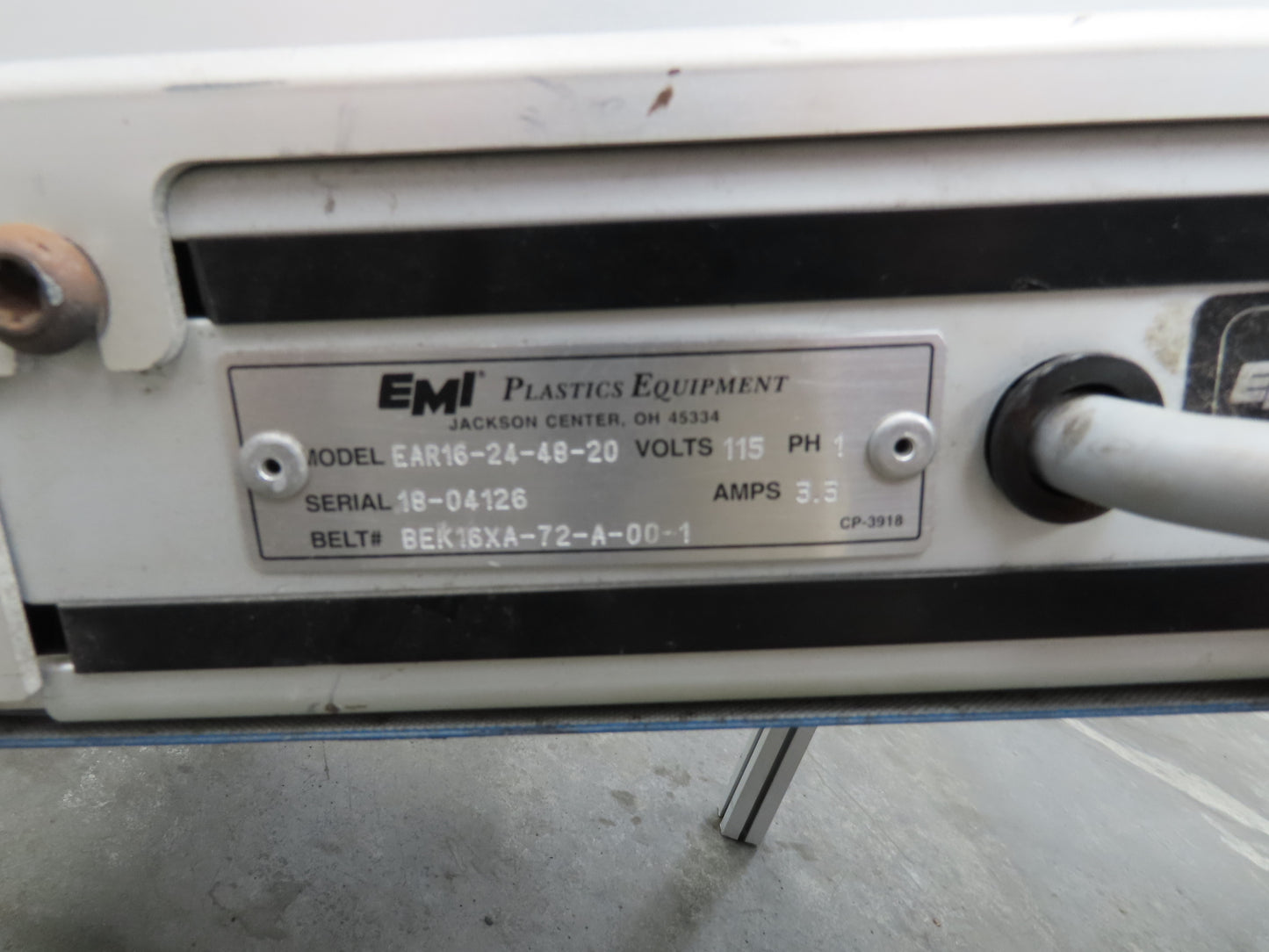 EMI EAR16-24-48-20 Flat to Decline Belt Conveyor 0-60° Adj 16"x 70"L 115V *READ*