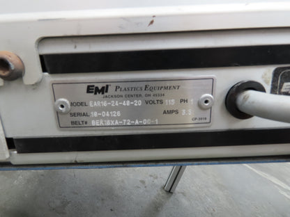 EMI EAR16-24-48-20 Flat to Decline Belt Conveyor 0-60° Adj 16"x 70"L 115V *READ*