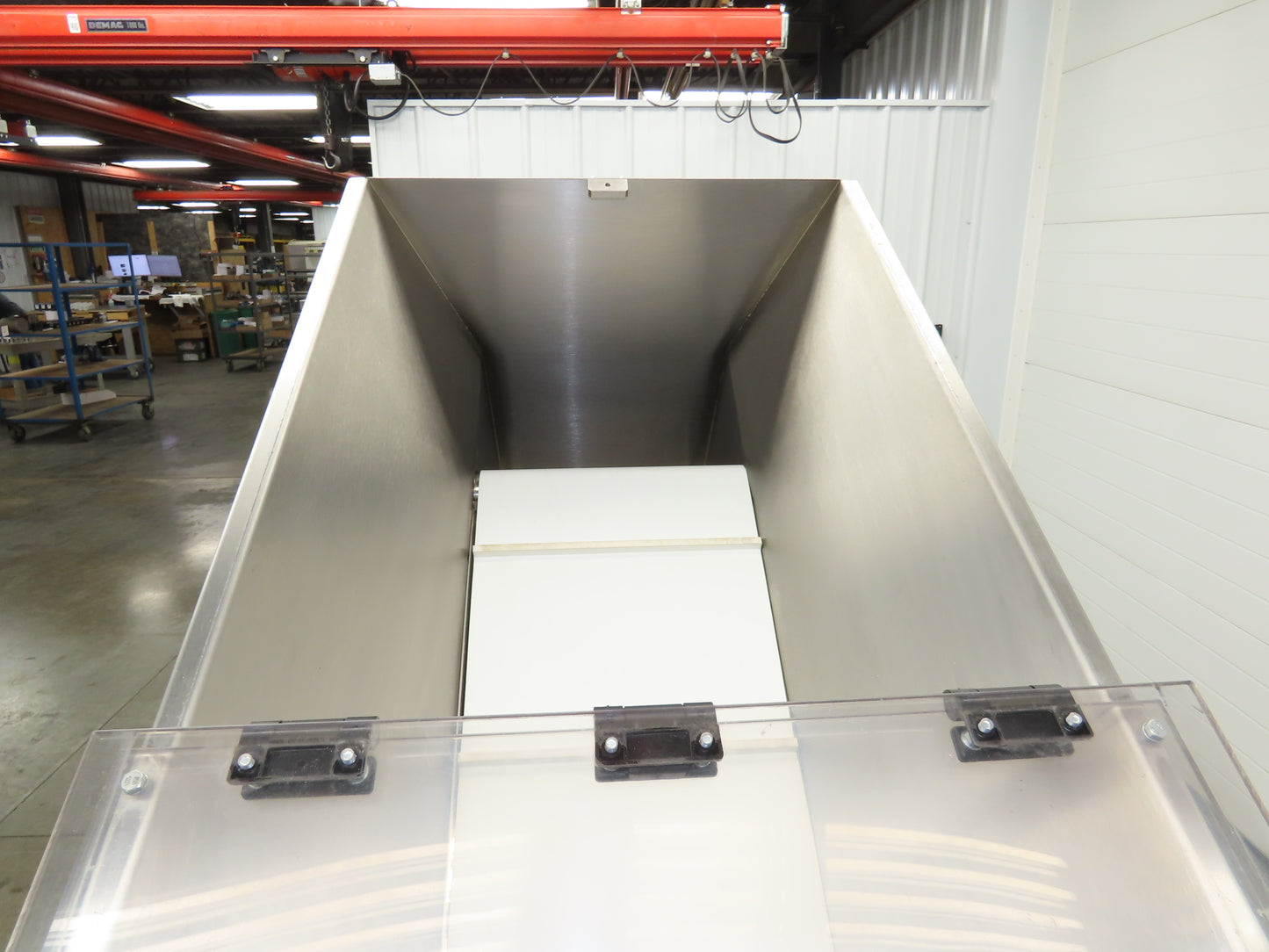 Helatec Held AG Stainless Incline Feed Conveyor 300mm Cleated Belt 64"L 230V 1PH