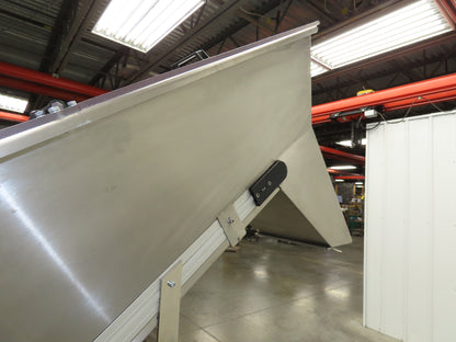 Helatec Held AG Stainless Incline Feed Conveyor 300mm Cleated Belt 64"L 230V 1PH