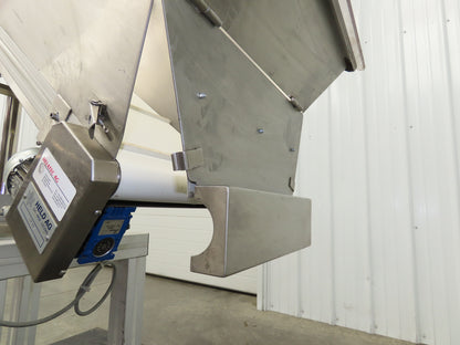 Helatec Held AG Stainless Incline Feed Conveyor 300mm Cleated Belt 64"L 230V 1PH