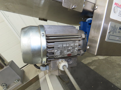 Helatec Held AG Stainless Incline Feed Conveyor 300mm Cleated Belt 64"L 230V 1PH