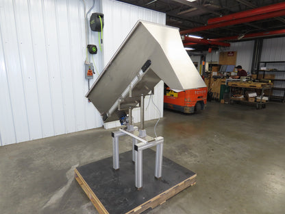 Helatec Held AG Stainless Incline Feed Conveyor 300mm Cleated Belt 64"L 230V 1PH