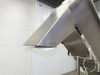 Helatec Held AG Stainless Incline Feed Conveyor 300mm Cleated Belt 64"L 230V 1PH