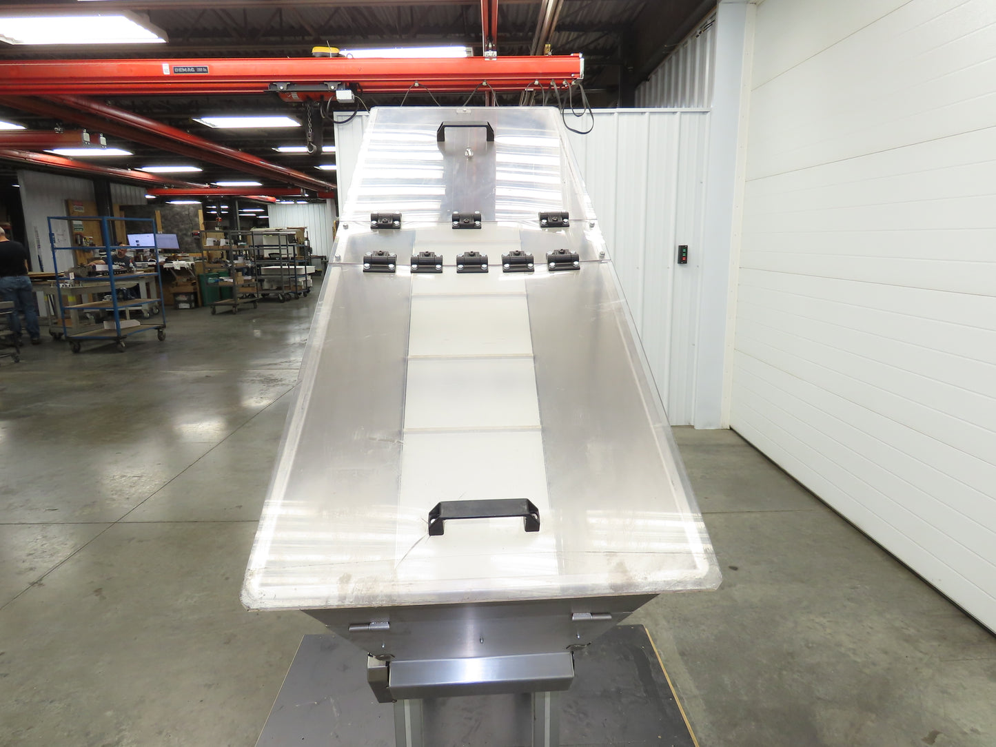 Helatec Held AG Stainless Incline Feed Conveyor 300mm Cleated Belt 64"L 230V 1PH