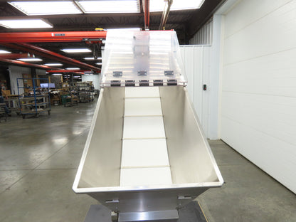 Helatec Held AG Stainless Incline Feed Conveyor 300mm Cleated Belt 64"L 230V 1PH