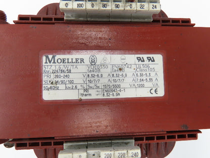 Moeller STZ 1.6/W/TA Stepdown Power Transformer 1200VA 1ph HV 240V LV 24/90/100V