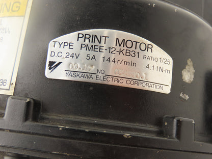 Yaskawa PMEE-12-KB31 Gearbox Wire Feed Unit 24VDC 144RPM 1/25 Ratio