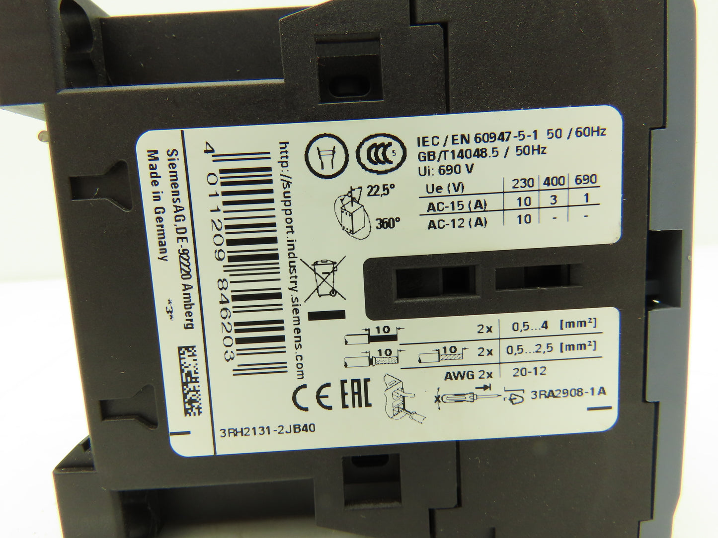 Siemens 3RH2131-2JB40 SIRIUS Coupling Contactor Relay 3NO + 1NC 24VDC Size S00