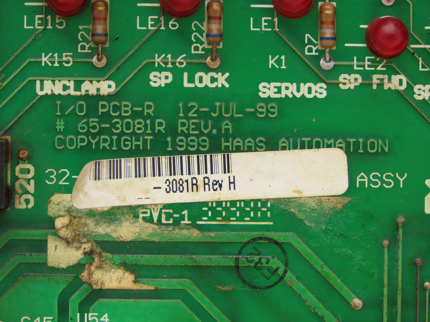 Haas Automation 65-3081R Printed Circuit Board PCB I/O Module 32-3081R Rev A/H