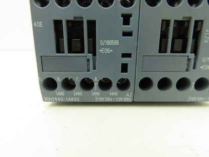 Siemens 3RH2440-1AK60 Latched Contactor Relay 4NO 110/120VAC Frame Size S00