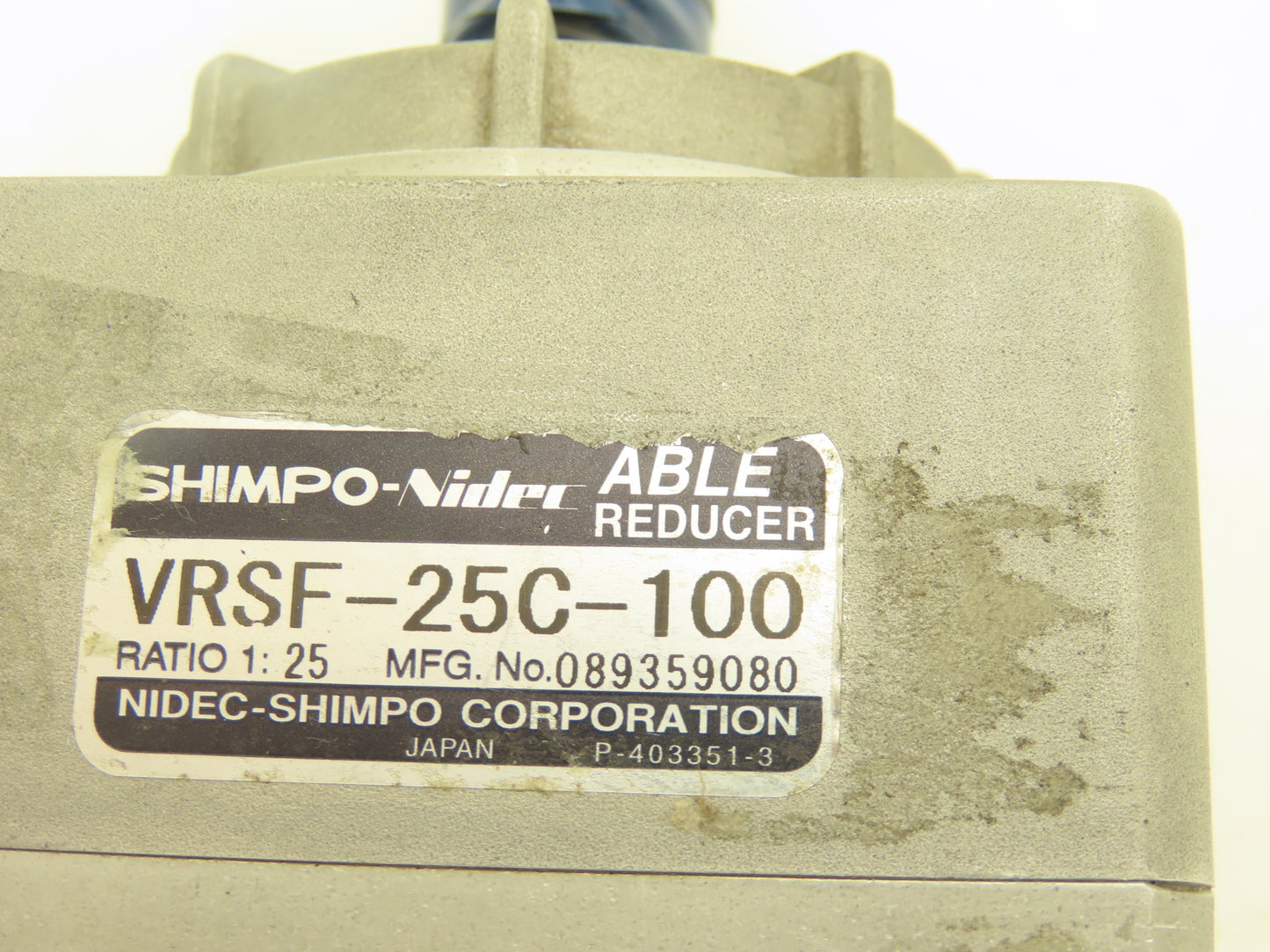 Nidec-Shimpo VRSF-25C-100 Able Reducer 25:1 Female 8mm-In Drive-20mm Keyed Shaft