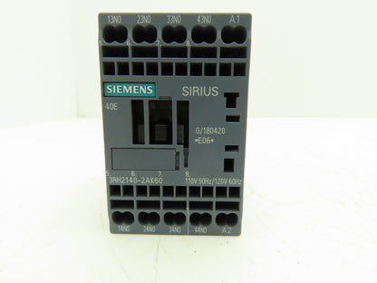 Siemens 3RH2140-2AK60 SIRIUS Contactor Relay 4NO 120VAC Size S00 Lot of 2