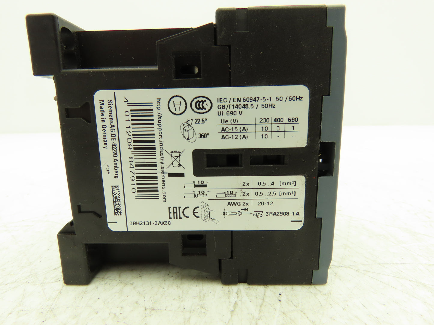Siemens 3RH2131-2AK60 SIRIUS Contactor Relay 3NO + 1NC 120VAC Size S00 Lot of 3