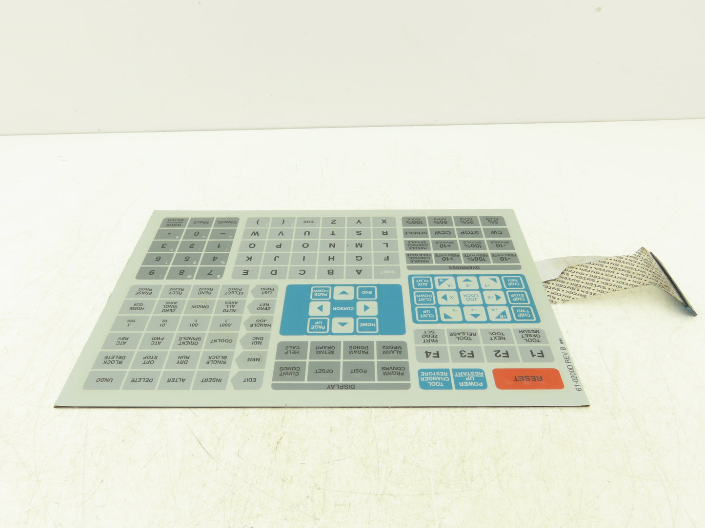 Haas Automation 61-0200D CNC HMI Controller Keyboard Membrane Keypad Rev B