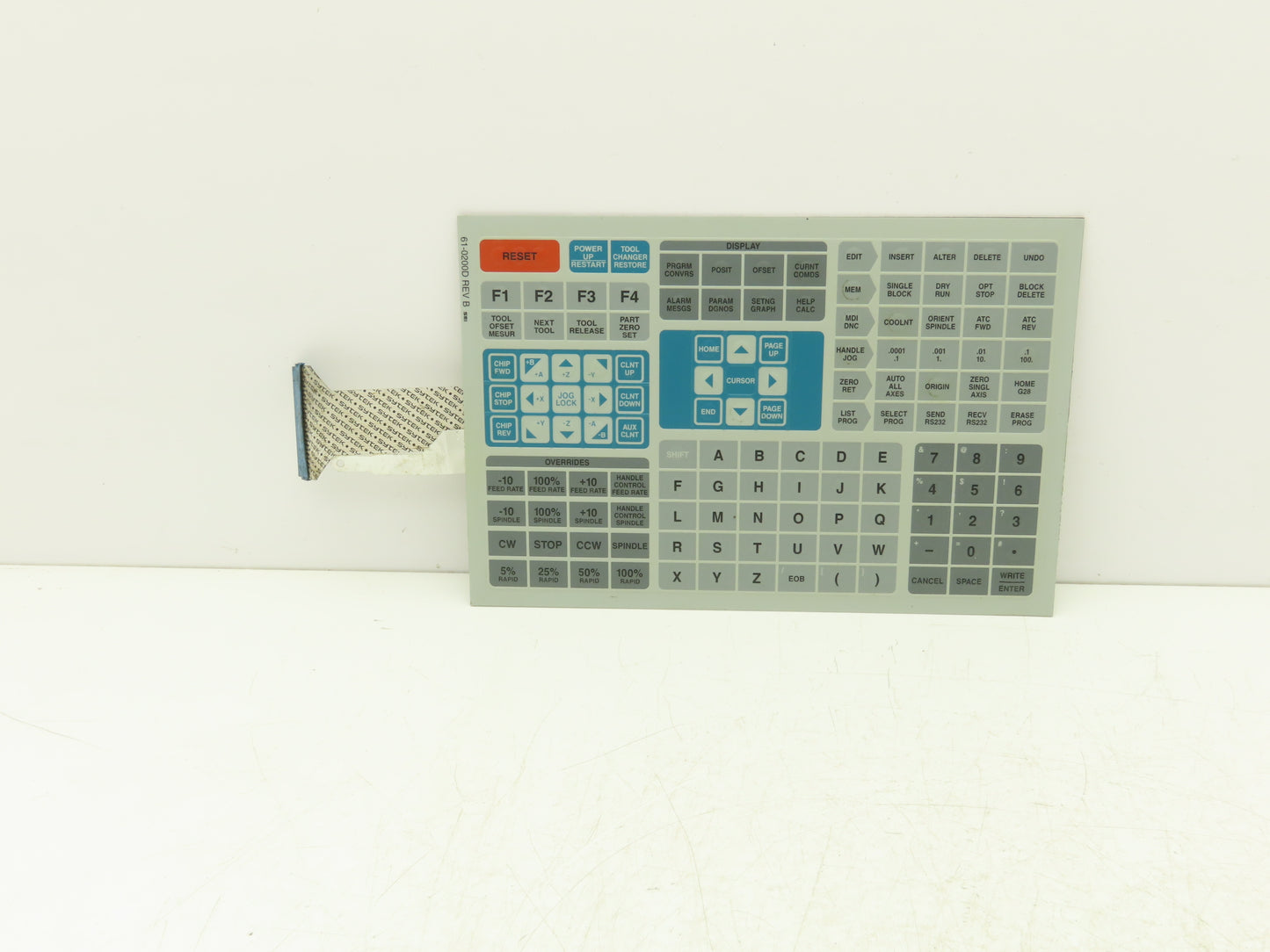 Haas Automation 61-0200D CNC HMI Controller Keyboard Membrane Keypad Rev B