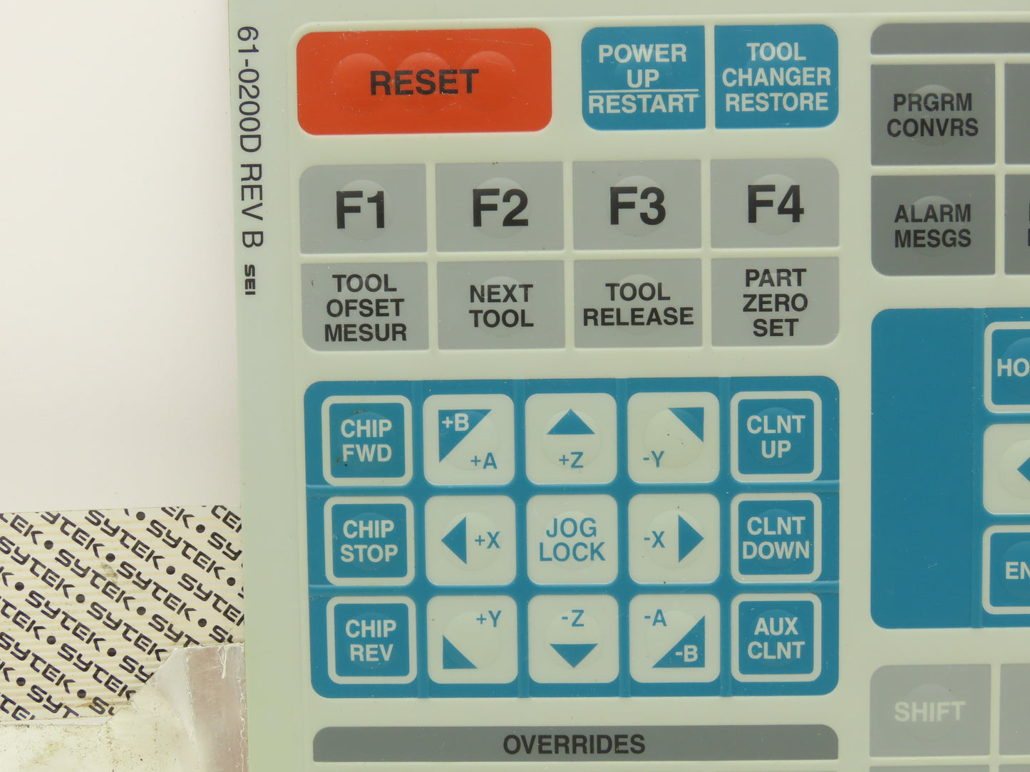 Haas Automation 61-0200D CNC HMI Controller Keyboard Membrane Keypad Rev B