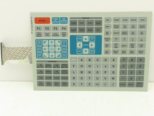Haas Automation 61-0200D CNC HMI Controller Keyboard Membrane Keypad Rev B