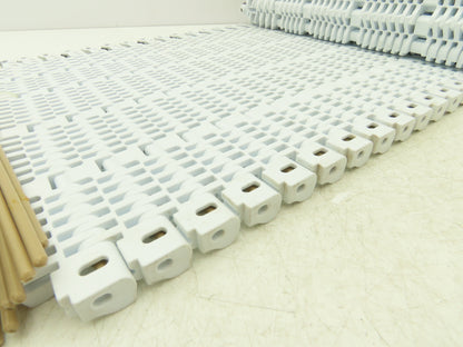 Intralox Open Grid Radius Curve Conveyor Belt 15"W x 60"L White w/Edge Bearings