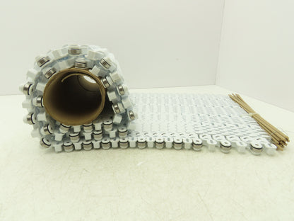 Intralox Open Grid Radius Curve Conveyor Belt 15"W x 60"L White w/Edge Bearings