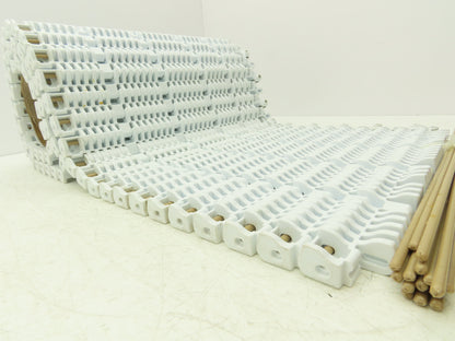 Intralox Open Grid Radius Curve Conveyor Belt 15"W x 60"L White w/Edge Bearings