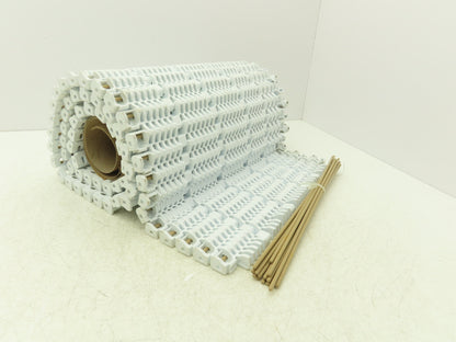 Intralox Open Grid Radius Curve Conveyor Belt 15"W x 60"L White w/Edge Bearings