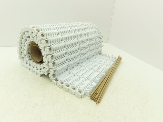 Intralox Open Grid Radius Curve Conveyor Belt 15"W x 60"L White w/Edge Bearings