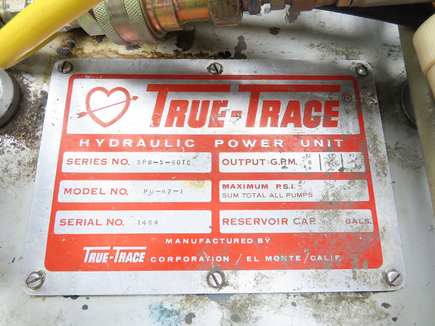 True Trace PU-47-1 Hydraulic Power Unit 13GPM 650PSI 45 Gal 5HP 230/460V 3PH
