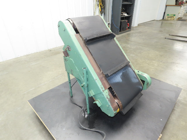 17"W x 32"L Cleated Belt Incline Conveyor 115V 1PH Chain Drive 54FPM