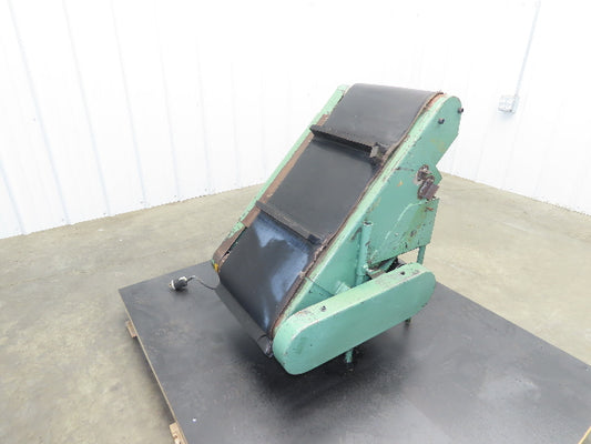 17"W x 32"L Cleated Belt Incline Conveyor 115V 1PH Chain Drive 54FPM