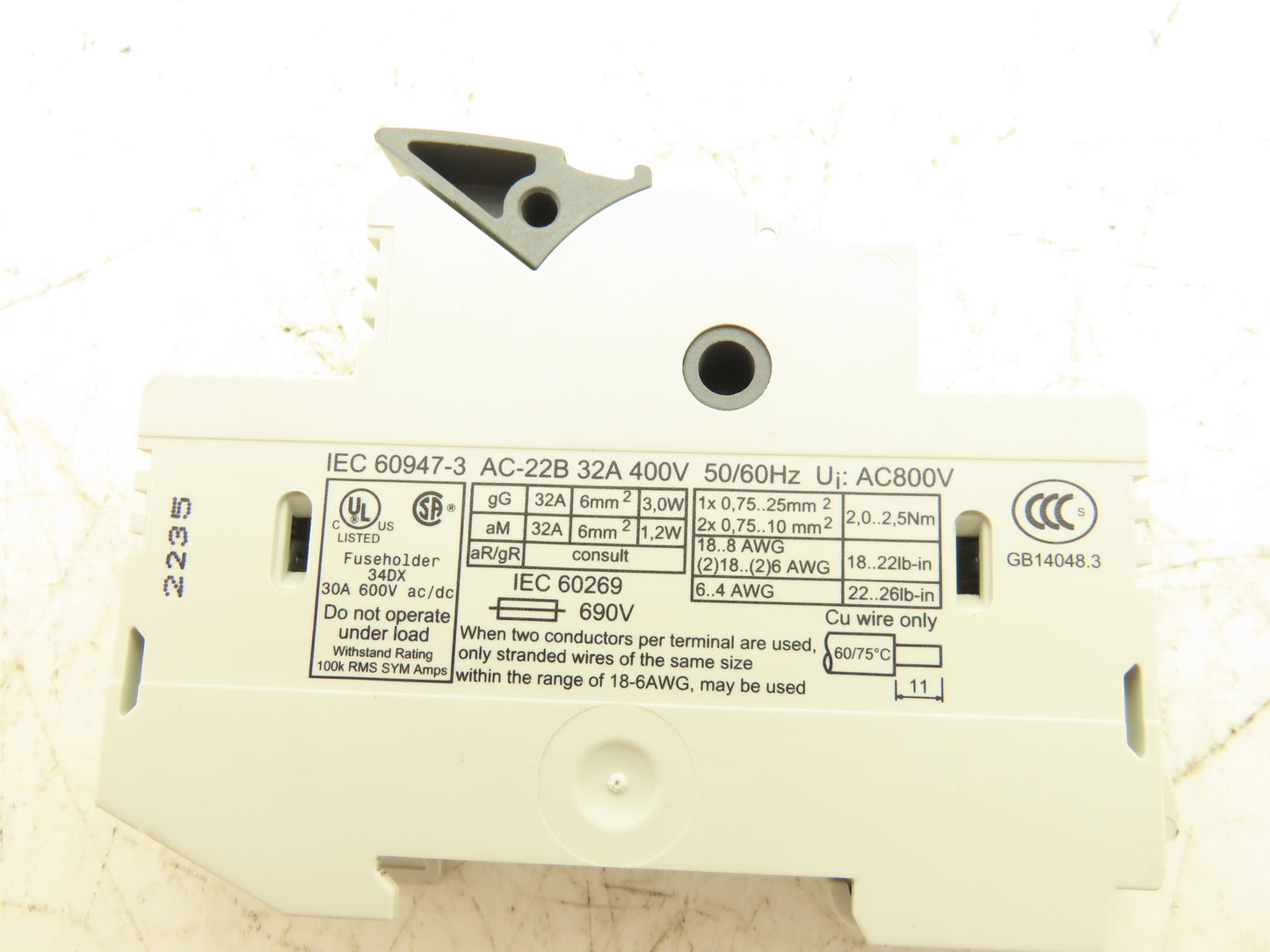 Wohner AC-22B Fuse Holder 32A 400/690V Lot of 27