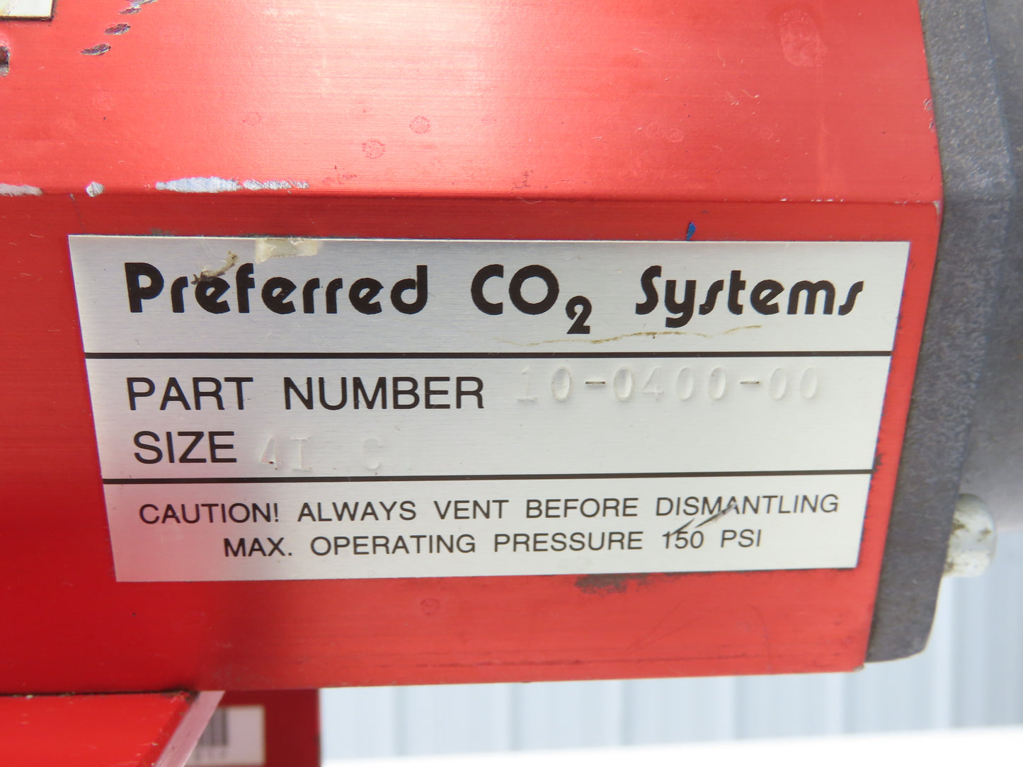 Preferred CO2 System 4" Wafer Butterfly Valve & Pneumatic Actuator Spring Return