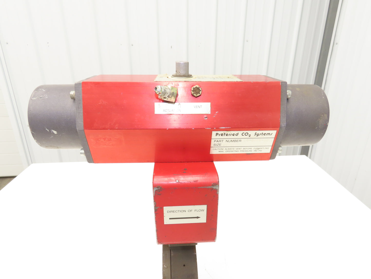 Preferred CO2 System 4" Wafer Butterfly Valve & Pneumatic Actuator Spring Return