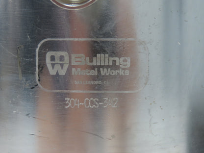 Bulling Metal Works 304-CCS Stainless Butterfly Valve 6" Tri-Clamp w/Actuator