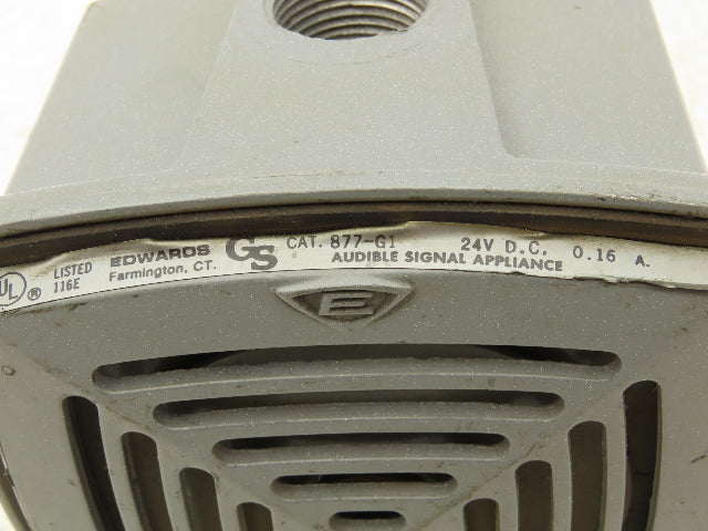 Edwards 877-G1 Weatherproof Vibrating Horn Audible Signal Appliance 24VDC Alarm