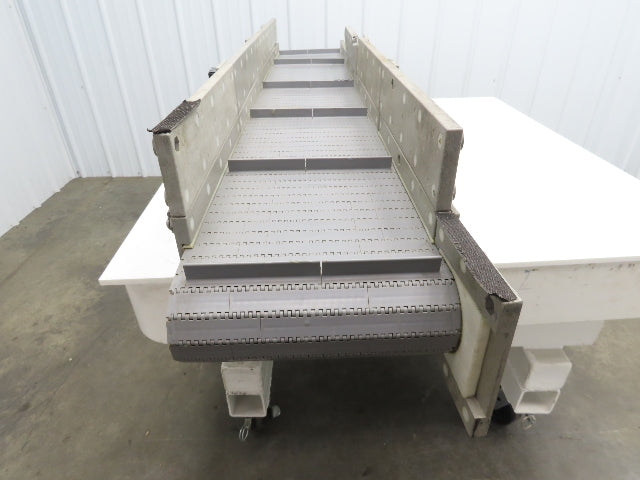 Dynacon 8"x 76" Mattop Plastic Conveyor 320mm Cleated Belt 115V Variable Speed