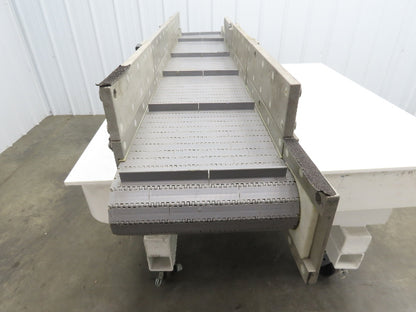 Dynacon 8"x 76" Mattop Plastic Conveyor 320mm Cleated Belt 115V Variable Speed