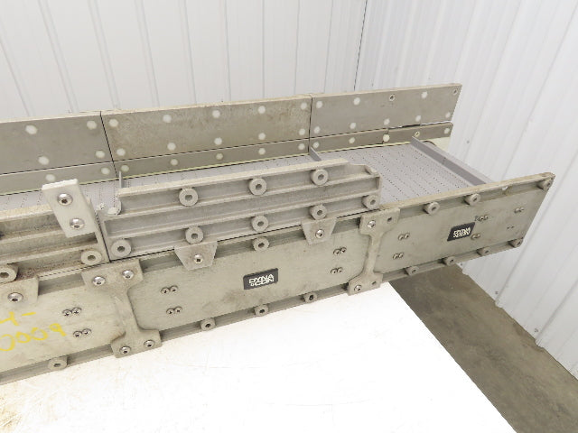 Dynacon 8"x 76" Mattop Plastic Conveyor 320mm Cleated Belt 115V Variable Speed