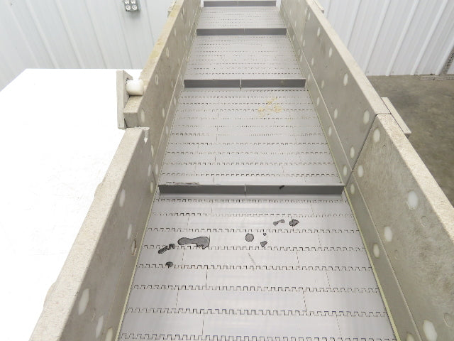 Dynacon 8"x 76" Mattop Plastic Conveyor 320mm Cleated Belt 115V Variable Speed