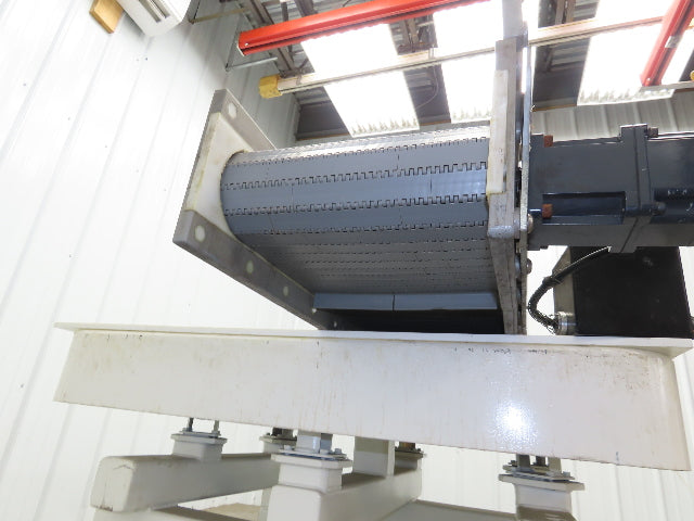 Dynacon 8"x 76" Mattop Plastic Conveyor 320mm Cleated Belt 115V Variable Speed