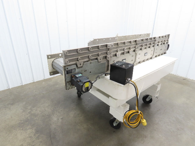 Dynacon 8"x 76" Mattop Plastic Conveyor 320mm Cleated Belt 115V Variable Speed