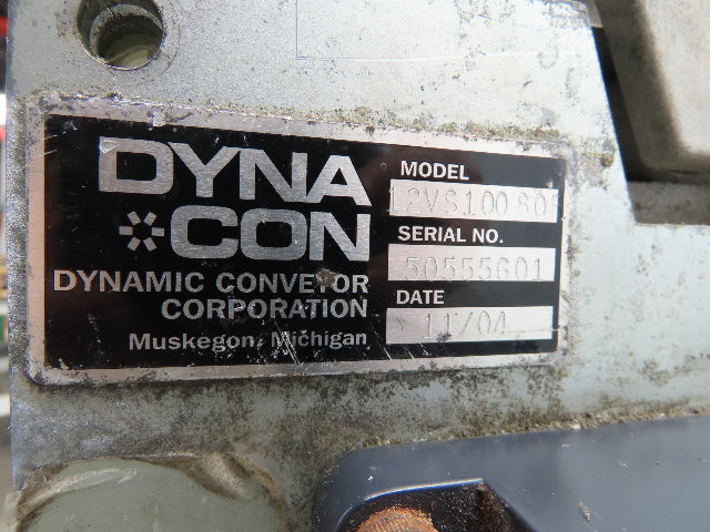 Dynacon 8"x 76" Mattop Plastic Conveyor 320mm Cleated Belt 115V Variable Speed