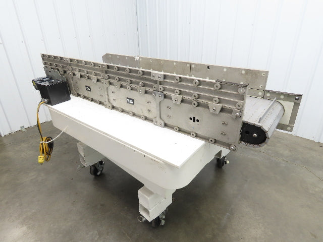 Dynacon 8"x 76" Mattop Plastic Conveyor 320mm Cleated Belt 115V Variable Speed