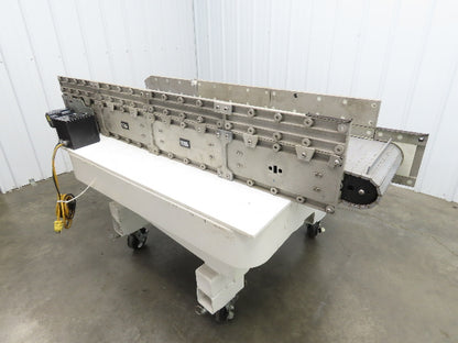 Dynacon 8"x 76" Mattop Plastic Conveyor 320mm Cleated Belt 115V Variable Speed