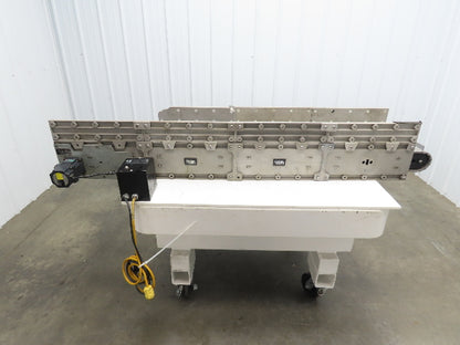 Dynacon 8"x 76" Mattop Plastic Conveyor 320mm Cleated Belt 115V Variable Speed