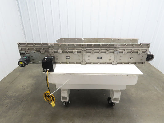 Dynacon 8"x 76" Mattop Plastic Conveyor 320mm Cleated Belt 115V Variable Speed