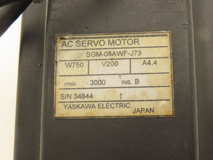 Yaskawa SGM-08AWF-J73 Servo Motor 750W 4.4A 200VAC