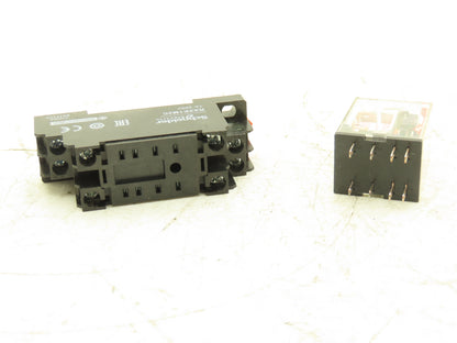 Omron MY2N-GS Relay 8-Pin 2 Pole LED Indicator 220/240VAC Coil w/ Base Lot of 42