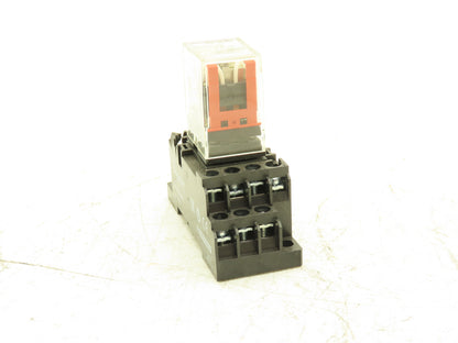 Omron MY4N-GS Relay 14-Pin 4 Pole LED Indicator 24VDC Coil w/ Base Lot of 12