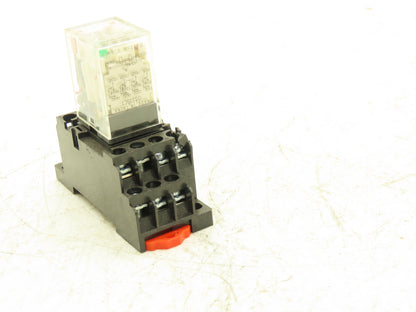 Omron MY4N-GS Relay 14-Pin 4 Pole LED Indicator 24VDC Coil w/ Base Lot of 12